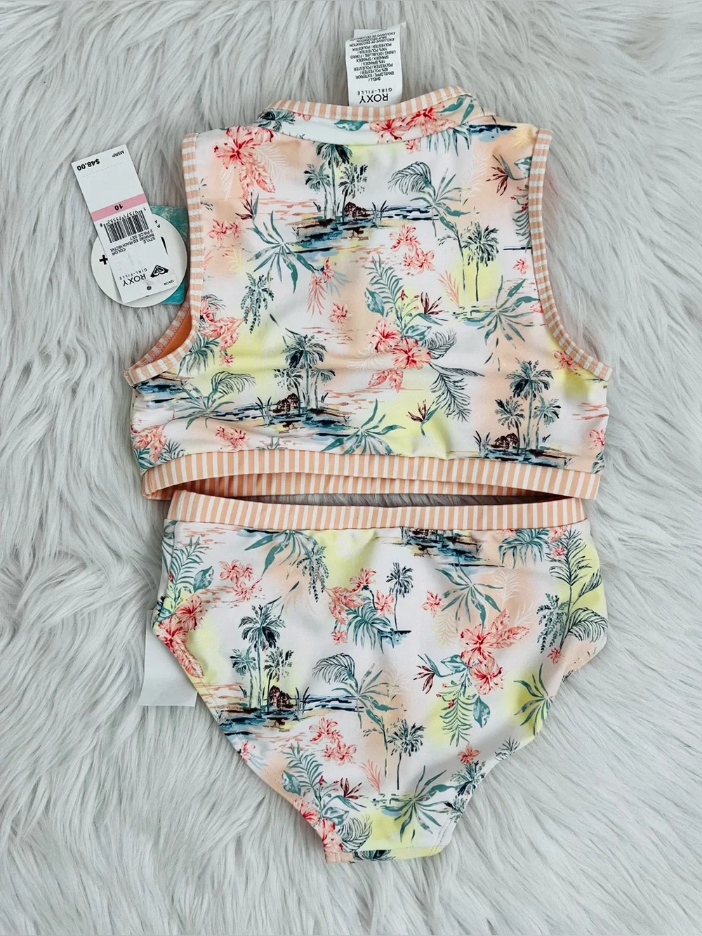 NWT! Girls North Shore Tankini Hawaiian Print Hipster Two-Piece Swimsuit Sz 10